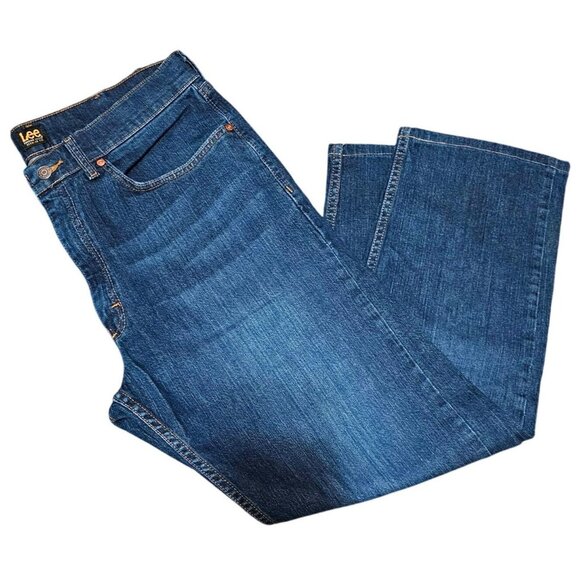 Lee Premium Select Regular Fit Mens Jeans Size 36X34 Dark Blue Denim - Picture 6 of 13